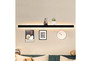 ZMH LED Kinkiet Kinkiet wewnętrzny Czarny - 100CM Salon Długie oświetlenie ścienne Korytarz Nowoczesne oświetlenie łóżka 37W 3000K W górę iw dół Ciepłe białe światło korytarza do sypialni Schody wejściowe z 3 haczykami