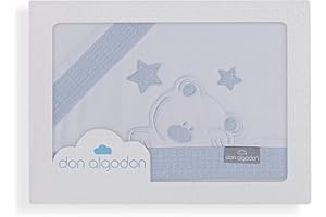 MINDOO Don Algodón Sábanas Cochecito Viggo Blanco Azul