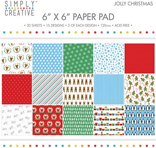 Simply Creative Christmas - Jolly Christmas Paper Pad 6"X6" (15 Designs, FSC)