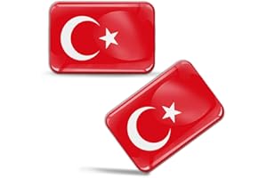 Biomar Labs® 2 x 3D Flexibles Autocollant Stickers National Drapeaux Turkey Turquie Turc Flag Voiture Auto Moto Tuning F 71