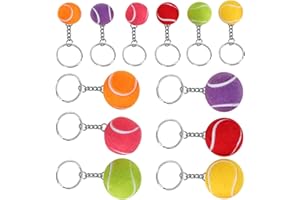 NC WideSmart Tennis Ball Key Pendant, 12 Pieces Tennis Ball Keyring Bag Pendant Sport Key Ring Tennis Ball Keychain Mini Tennis Ball Pendant Gifts, multicoloured