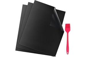 NIFOGO Tapis de Cuisson Barbecue, Tapis Barbecue Set, Non Stick Four en Téflon Tapis de Cuisson, Réutilisable, Nettoyage Facile et Anti-adhérent, Peut être coupé (3 pcs, 40 * 50 cm)