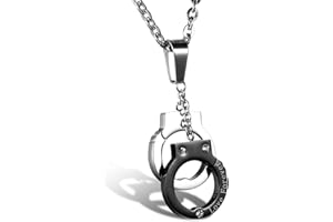 OIDEA Pendentif Collier Homme Femme Pendentif Fantaisie Forever Love Amour Eternel Charme Couleur Argent Noir en Acier Inoxydable avec Sac Cadeau