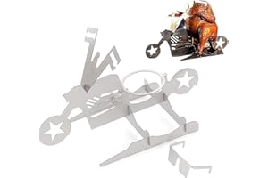XFLYP Acier Inoxydable Support à Poulet, Vertical Rôtissoire à Poulet, Support à Poulet Barbecue Amovible avec Plateau égouttoir, pour Four, Barbecue, Accessoires Gril, Camping(Poulet rôti à moto)