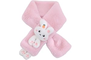 PORUPAEL Child Scarf, Winter Child Teens Cartoon Scarf Furry Warm Soft Plush Scarves Girls Boys Thicken Infant Outdoor Walking Scarf