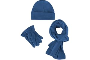 ADVENTURE TOGS Kids Hat, Scarf and Gloves Set - 3 Pieces, Soft and Warm, Ideal for Winter, Micro Fleece Material, Matching Set, 100% Polyester, Unisex, Girls or Boys