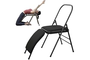 GAOCUNBING Chaise de yoga multifonctionnelle, chaise auxiliaire de yoga pliable, banc genoux avec support de taille élargi, accessoire pour la flexibilité et la musculation