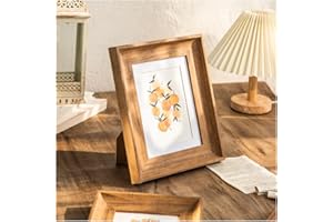 ISABELLA MOON Photo Frame Beech Wood Picture Frames for Desk Wall Oak Walnut Frames Decor Family Friends Gifts 4x6 8x6 7x5 Portrait & Landscape (Wood 8x6（15.2 * 20.3）)
