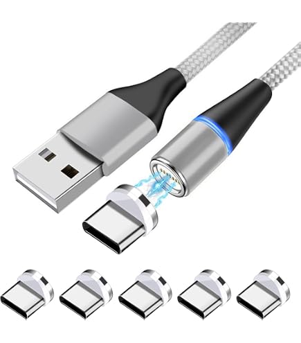 Adattatore Magnetico 3 In 1 USB-C | 240W Ricarica Rapida | Con Connettori Tipo C, IPhone, Micro USB | 2 Pezzi