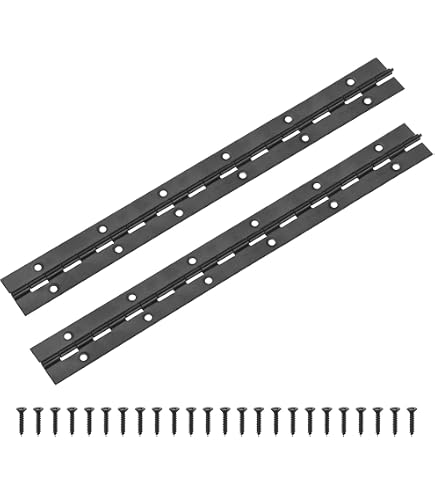 PATIKIL Piano Hinge – 16 X 1.2 Inch, 304 Stainless Steel, 10 Pack With Screws, Black
