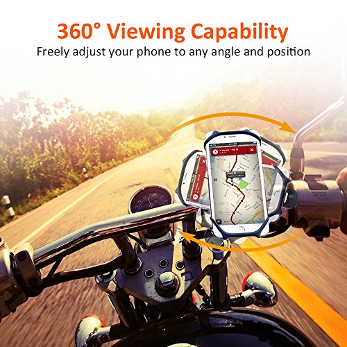 Matone Handyhalterung Fahrrad fÃ¼r iPhone X/8/8 Plus/7/7 Plus/6/6s Plus, Samsung Galaxy & allen Handy mit 4,0 - 6,0 Zoll, Universal Silikon Verstellbarer Handyhalter fÃ¼r Fahrrad Motorrad, 360Â°Rotation (Schwarz)