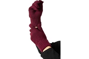 Embouro Guanti 100% Cashmere per le Donne, Guanti in Maglia Jersey ultra Morbidi da Donna in Puro Cashmere per l'inverno