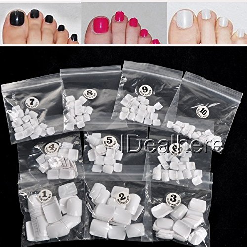 iDealhere 500pcs French False White Feet Toenail Art Acrylic Makeup Tips New