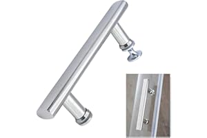 Cokritsm Shower Door Handle 145mm Hole to Hole, Stainless Steel Shower Door Pull Handle Parts Replacement Glass Door Handle knob Silver