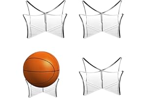 Luqune 3Pcs Football Stand, Football Display Stands, Acrylic Ball Stand, Ball Holder, for Soccer Basketball Football for Volleyball Rugby Sports Ball Storage Rack Soccer Basketball Football Stand