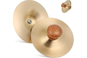 jojofuny 1 Pair Finger Cymbals, Mini Small Hand Cymbals, Small Practice Cymbals, Portable Cymbals, for Opera and Drums Performance Copper Hand Cymbal Dancer Party