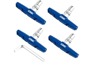 CNCLOL 2 paia Pastiglie Freni V-Brake Impostati con Dadi e Spessori, Bicicletta Pattini per Blocco Freno V 70mm/55mm per Bici da Strada, Mountain Bike - Blu/Nero/Rosso/Blu+Nero/Rosso+Nero