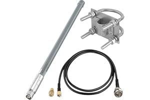 NELAWYA Nelaywa Helium 868Mhz 5.8dBi LoRa Gateway Antenna for RAK Bobcat Nebra Sensecap Helium Hotspot Miner with 10ft KMR240 N-Female to RP-SMA/SMA Male Extension Cable, Grey