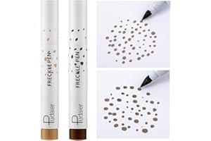 ILantule Freckle Pen, 2 Pieces Natural Freckle Pen, Freckles Pen, Easy to Color, Waterproof Durability