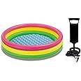 Intex Big Size Inflatable Swimming Pool with Hand Pump, 3ft (Multicolour)