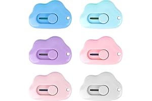 bssmmai 6 PCS Shrink Letter Openers Mini Portable Paper Cutter Cute Cloud Shape Box Paper Cutting for Letter Small Box Opening Paper Cutting DIY Crafts Stationery Office