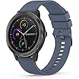 20mm Strap for Garmin Vivoactive 3/3 Music/Venu/Venu 2 Plus/sq/sq 2/Forerunner 245/645/55, Soft Silicone Watch Band Replacement for Garmin Vivomove HR (Blue Gray)