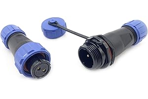 BAYZCONN Anschlussstecker Luftfahrtstecker SP13 2 Polig, Weibliche Stecker und Männlicher Buchse Kabel Steckverbinder IP68 2 Pin Aviation-Stecker für Außenlampen Verwendet 250V 10A