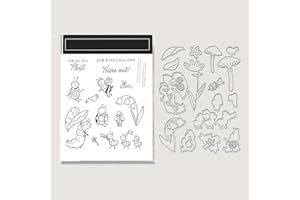 ‎ARUIEYS 2026 Neues Klar Stempel Und Metall Schneiden Sterben Set, Für Ostern und Valentinstag DIY Scrapbooking Handwerk Allerheiligen Geburtstag Grußkarte Feiertage (5899-deutsch stempel und Stanzformen Set)