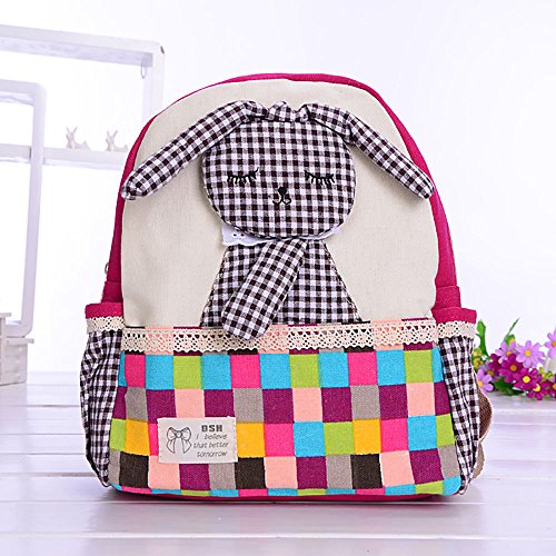 E-Bestar Mignons Animal Dessin de Sac à Dos Pour 2 à 7 Ans des Garçons et Filles Maternelle Cartable Sac à Dos Enfant Sac de Toile (Rose)