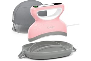 Calogy Mini Pressa a Caldo per Cappelli con Conto alla Rovescia, Temperatura Massima 210℃, Base Rotonda per Cappelli, Berretti, Snapback, Cappello da pescatore, Cappello da sole (Rosa)