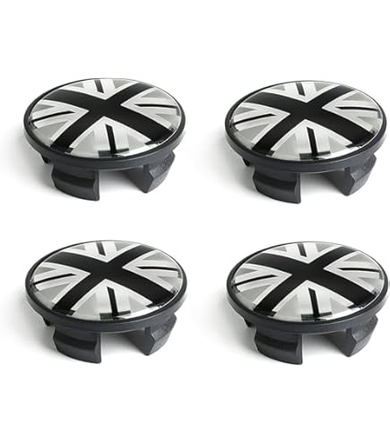 Coprimozzi SkinoEu 60mm - Nero Argento Con Bandiera UK, Per Cerchi In Lega - Foto 10