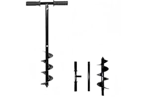 EIDOCT Fence Post Auger,Post Hole Digger Hand Drill, 10X60cmPost Hole Digger with Non-Slip Handle, Adjustable Post Hole Auger for Gardening Planting, Bulb Planting, Umbrella Hole, Mixing Fertilizer