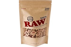 RAW Lot de 3 paquets de 200 pointes pré-roulées naturelles non raffinées