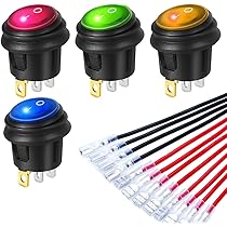 Powice 230V AC LED Signallampe - 6 Stück, Rot, IP65 Wasserdicht, 8mm Montage