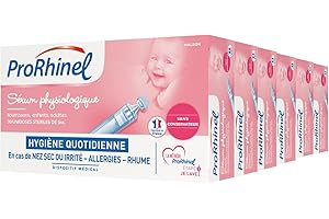 Prorhinel Lot de 6 Sérums Physiologiques. Hygiène du Nez Quotidienne - lavage nasal pour Nez Sec ou Irrité, Allergie et Rhume. 180 Unidoses. Fabriqué en France