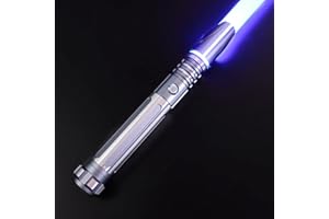 ANASABER Dueling Lightsaber, Motion Control Lightsabers for Adults,Smooth Swing Light Saber with 16 Sound Fonts,RGB 12 Colors Changeable, Metal Hilt for Xmas Gift, Halloween Cosplay, S9 (Grey)