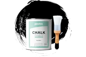 PECTRO Chalk Paint Peinture 750ml + Brosse en Bois Spéciale Pack - Effet Craie pour Meuble Bois - Déco Maison et Vintage