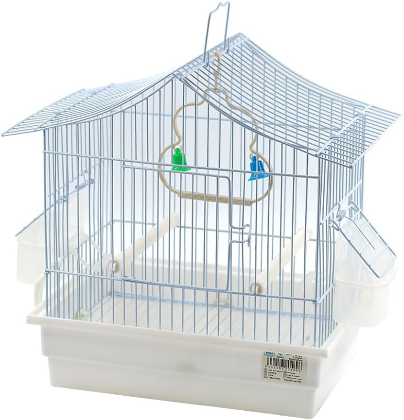 Jaula para pajaros Jaula agapornis con comederos,Palos Jaulas pájaros casa 28 * 20 * 31CM Color Aleatorio(SOY0189)