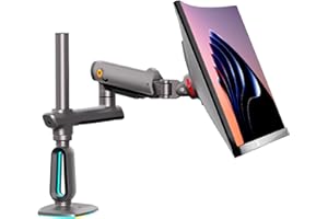 NB Ergonomic Braccio per Schermo Piatti Ultrawide Curvi da 32 a 60 pollici, RGB Supporto per Monitor Monitore Braccio Carico fino a 20 kg, VESA 75x75 100x100 mm (Nero)