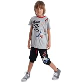 Born to Skate Erkek &Ccedil;ocuk T-shirt Kapri Şort Takım