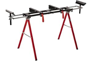 Einhell MSS 1608 Stationary Saw Stand | Sturdy and Lightweight Frame, Height-Adjustable Pull-Out Work Piece Supports, Foldable for Space-Saving Storage | Mitre Saw Table Accessory