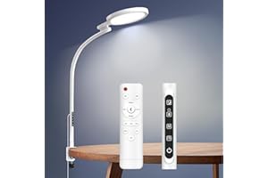 TRAYVESPACE Lampada SAD(I-Clip),Lampada 10000Lux da Rotonda Luce di Terapia,Lampada per Terapia Della Luce con Telecomando & Controllo a Sfioramento & Collo D'oca Regolabile per Sollevare L'umore/Lettura/Ufficio
