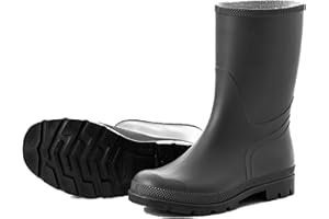 Scheibler Gummistiefel Herren Halbhoch - Arbeits-Stiefel Herren wasserdicht - Regenstiefel mit rutschfester Sohle - Rain Boots Men aus PVC - Gummi-Stiefeletten Herren breite Passform