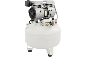 Viskande kompressor 65 dB tyst oljefri tryckluftskompressor 8 bar 30 l panna med tryckreducerare och vattenavskiljare, för he