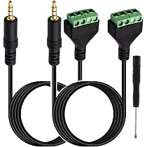 Cavo Adattatore 3.5mm TRRS A Terminale A Vite | 30cm, 4 Poli, Morsettiera, Per Altoparlanti E Cuffie, Senza Saldature, Set Da 3