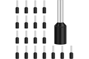 100Pcs Ferrules 1.5mm², Hanibos Insulated Bootlace Ferrule Wire Terminal Ferrules Crimp Connector Black Cord Pin End Terminals Crimp Ferrules Wire Connector E1508