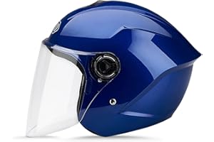 LIONCIANO Motorradhelm Mit Schutzbrille, Jethelm Roller-Helm Scooter-Helm Moped Mofa-Helm Chopper Vintage, Hat Den Verkehrssicherheitstest Bestanden, Um Die Kopfsicherheit Wirksam Zu Schützen