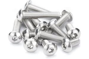 ANSIEDIO M2 Śruby z Gniazdem Sześciokątnym Śruby Maszynowe, Śruby Imbusowe/Imbusowe ze Stali Nierdzewnej Śruby Kopułkowe, M2×35mm,50 pcs