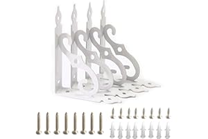 FAYEMINT 4 Pièces Equerre Etagere Murale, Équerre pour Étagere Murale en Fer, Fixation Murale En Forme De L Support, pour le Support deMontage Mural, le Jardin, la Décoration de Bricolage(Blanc)