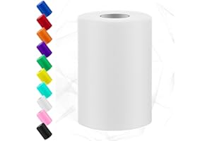 Swpeet 6 Zoll von 100 Yards weißen Tüll Stoff Rolle, Stoff Spule Tüll Band, Netting Polyester Spule Ideal für DIY handgemachte Geburtstag Party Hochzeit Dekorationen Weihnachten Handwerk liefert